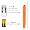Mavandes Flameless Flickering Taper Candles Two Remote,7.5 Inch Orange Battery