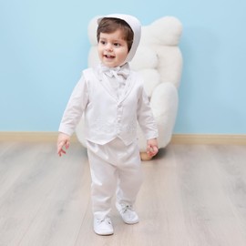 Booulfi Baby Boy Clothes 12-18 Months White Boys Waistcoat Suit Gentleman Boys Wedding Suits 6 Pieces Baby Boys' Christening Gowns & Clothing