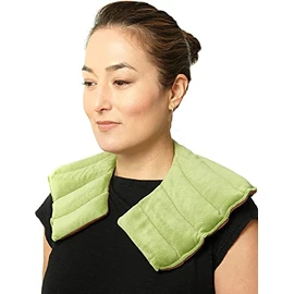 DreamTime Hot or Cold Neck Wrap, Microwaveable Heating Pad for Shoulders, Calming Lavender and Peppermint Aromatherapy, Freeze to Soothe Pain, Soft Silky Spa Pillow
