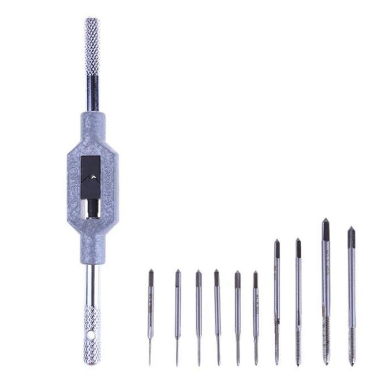 11PCS Thread Tap Set, Screw Thread Taps Die Set Mini