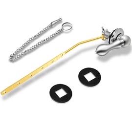 Boltigen Front Mount Toilet Handle, Toilet Trip Lever Handle Replacement with Stainless Steel Flapper Chain, Chrome Finish Universal Toilet Tank Flush Handle Lever for Most Toilets