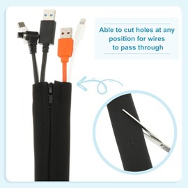 PATIKIL - Funda de gestión de cables, 4 unidades de 20 pulgadas con cierre, protector de cable organizador para cubierta, cable de extensión de cable, TV y computadora