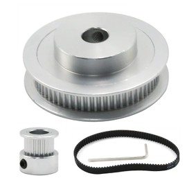 ZUDKSUY GT2 Synchronous Wheel 20&60 Teeth 6.35mm Bore 20-60T-8B-6 Aluminum Timing Pulley with 2PCS Length 200mm Width 6mm Belt