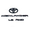 Toyota 2020-2025 HIGHLANDER AWD LE MATTE BLACKOUT EMBLEM OVERLAY KIT