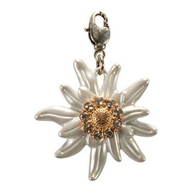 Alpenflüstern AAH178 Costume Pendant Rhinestone Edelweiss Large for Charivari or Costume Necklace (Two Colour), Non-precious metal
