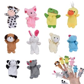 Finger Puppets 10 Pcs Finger Puppets Cute Soft Wild Animals Finger Doll Props, Hand Puppet Toys Kids Educational Story Time Cute Finger Doll Props Figures Novelty Toys Gift for Kids Baby