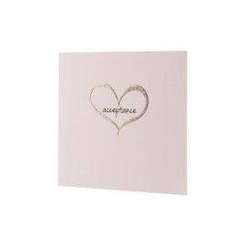 Small RSVP Attendance Card - Wedding or Formal Party Acceptance | Will Be Attending | Metallic Embossed Heart