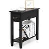 Tangkula Narrow End Table, Slim Side Table with Drawer and