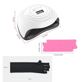 UV LED Nail Lamp UV Light for Nails Dryer with 3 Timers Professional for Nail Art Tools Accessories with a Pair of UV Gloves and 2 Toe Separators