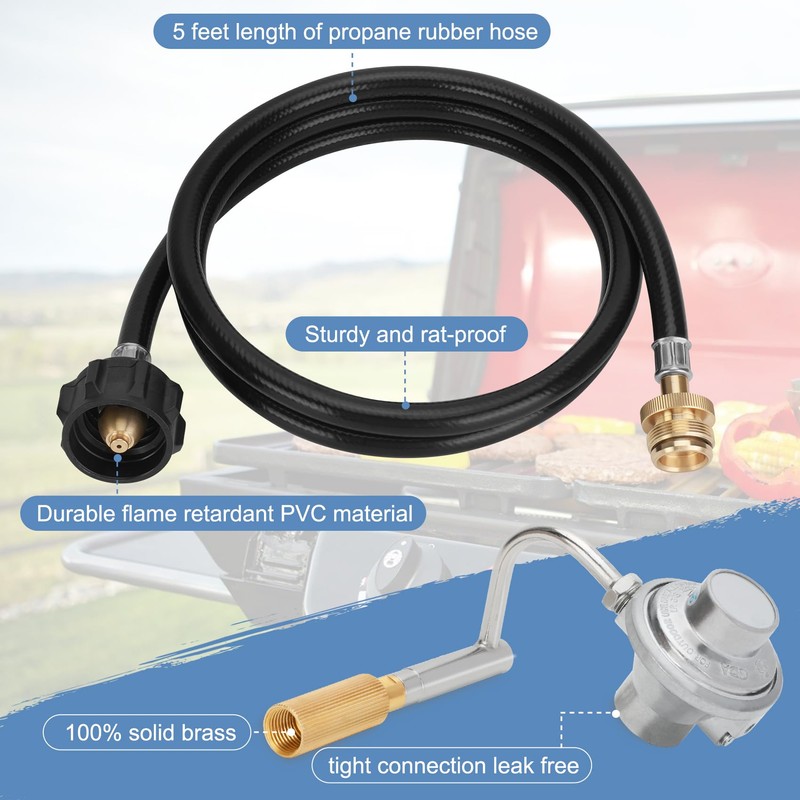 Regulador de parrilla para parrilla Coleman Roadtrip con manguera de