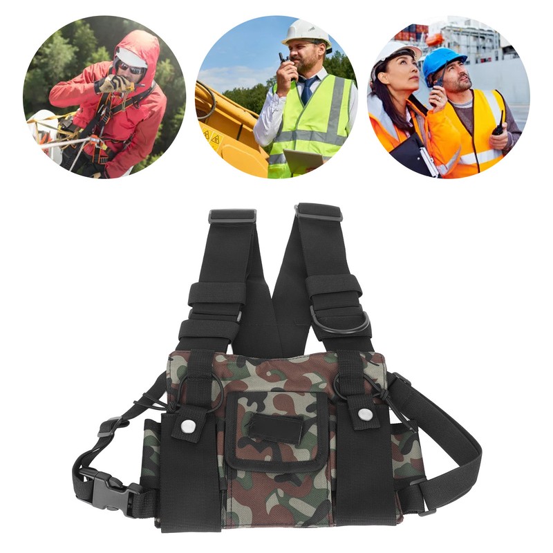 Radio Chest Harness 2 Pockets Oxford Cloth Adjustable Vest Rig
