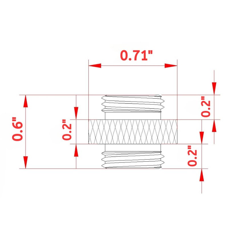 Dracaena.io 6 Pack G1/4" Thread, Male to Male Mini Extender