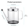 Gravy Fat Separator,1000ML Transparent Heat Resistant Glassware and Cover,with Stainless