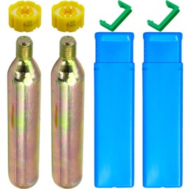 2 Pack PFD 24/33 Grams CO2 Cartridge Cylinder 1/2-inch Thread for Inflatable Life Jacket Life Vest Lifesaving Belt for Water Sports Fishing, Surfing, Sea Activities (2, 33grams)