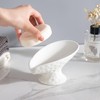 Self Draining Soap Dish, Leaf Shape Soap Dish,White Ceramic Soap