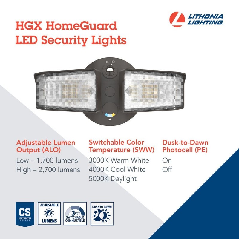 Lithonia Lighting HomeGuard 2-Light LED Outdoor Flood Lights, Outdoor LED