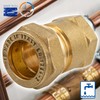 Tecuro Brass Compression Connector Female Screw with Brass Thread 18