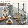 MacKenzie-Childs Courtly Check Round Enamel Coasters, Table Coasters for Drinks,