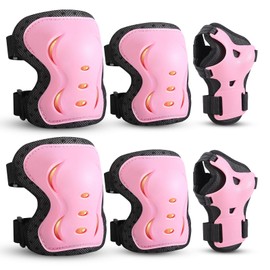 Knee Pads Elbow Pads with Wrist Guards Protective Gear Set for Kids Youth Adult Skateboard Sports Skateboarding Roller Skating Bicycling 6 in 1