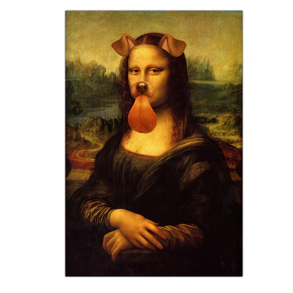 Renditions Gallery Mona Lisa with Snapchat Puppy Dog Filter Giclee
