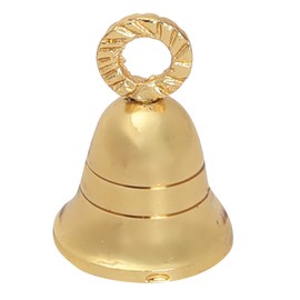 Plain and Embossed Gold Indian Brass Bells Jingle Bells Home Door Décor Crafts Bells Christmas Decor Bells Pet Bells Christmas Craft Bells in Various Size and Set. (Plain, 2)