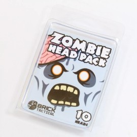BrickTactical Zombie Head Pack V1 for Minifigures  x10 Light Bluish Grey Heads