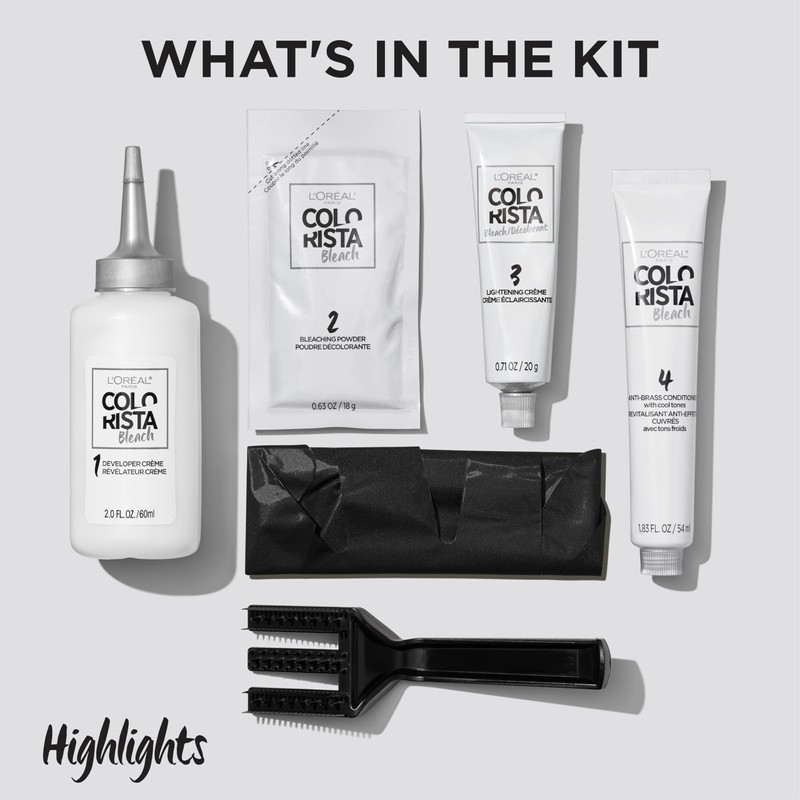 L’Oreal Paris Colorista Hair Bleach, Highlights Hair Color Kit, 1