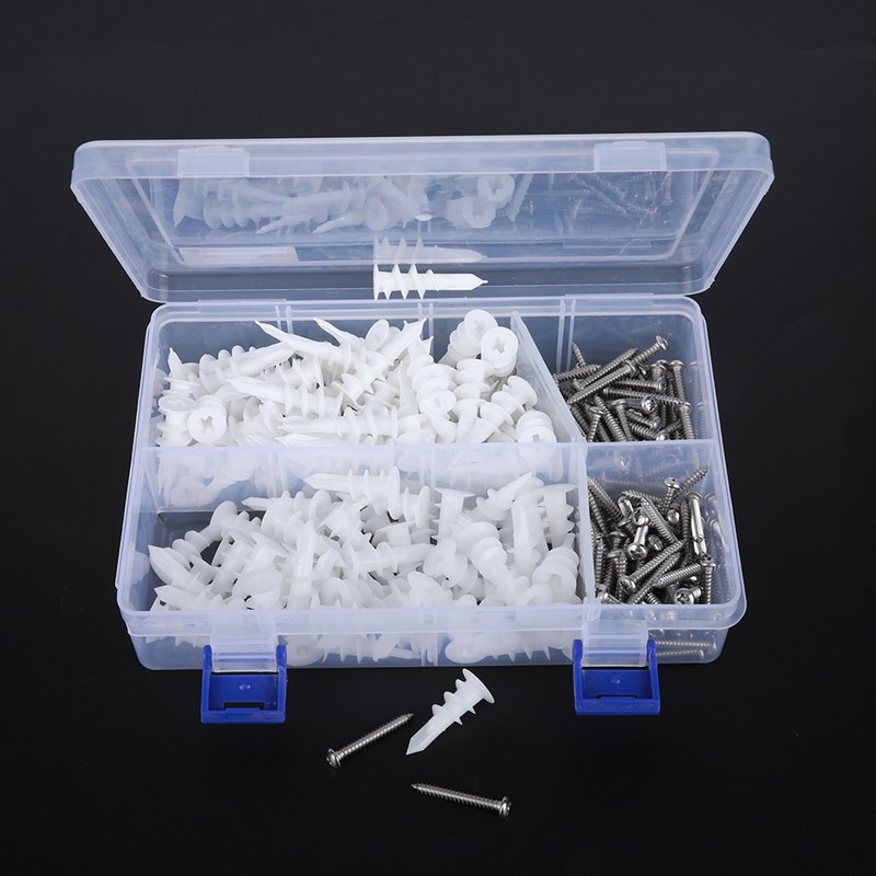 240pcs Expansion Anchors Nylon 304 Stainless Steel Screw Expansion Screw