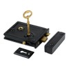 A29 Heavy Duty Cast Iron Horizontal Rim Lock, Black Powder-Coated