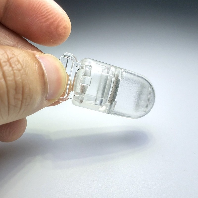 lingzaling 15mm Plastic One-Touch Clip for Flat Tape, Clear (Pack