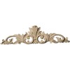 Ekena Millwork ONL12X03X01LFMA Small Green Leaf Center with Scrolls, 12