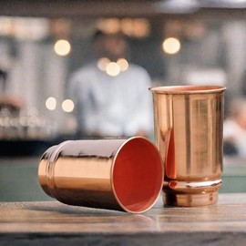 2activelife Simple Yet Chic Design Pure Copper Tumbler Set of 2 |Drinking Water with Copper Cups | Premium Quality Copper Tumblers for Home, Office, Hotel, Travel, and Gifting - 11.8 US Fl Oz