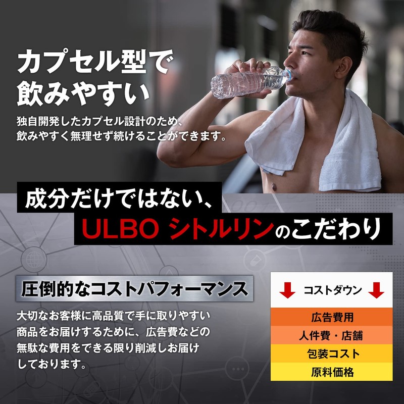 ULBO シトルリン 825mg サプリメント アルギニン 150mg サプリ 90粒入