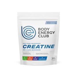 Body Energy Club Creatine Monohydrate Powder - Pure Vegan Creatine for Enhanced Muscle Growth, Strength, and Energy - Improve Workout Performance and Recovery - 500g