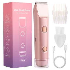 Bikini Trimmer Electric Razors for Women, Upgraded Womens Electric Shaver with IPX7 Waterproof & Low-Noise & Painless, Wet & Dry Use Hair Trimmer Support 60 Mins Runtime for Face&Body&Intimate Areas