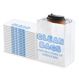 Disposable Cars Trash Bags Standable 60 PCS Car Garbage Bag Self Adhesive travel trash bag for Cars Kitchens Bedrooms Offices Camping and Travel Open Top Cleaning Bags (Section A Blue)