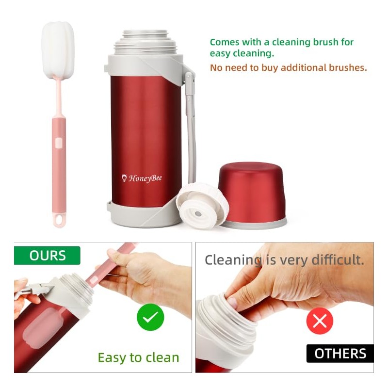 HoneyBee Coffee Thermo Keeps Liquid Hot or Cold for Up