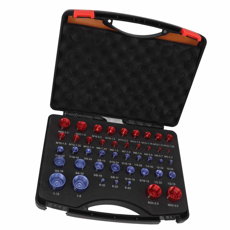 44pcs Nut and Bolt Thread Checker Red Blue Nut and