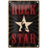 mrdeco Metal Sign 12 x 18 cm Curved Rock Star