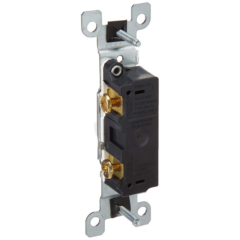 Leviton 15-Amp, 120 Volt, Toggle Framed Single-Pole AC Quiet Switch,