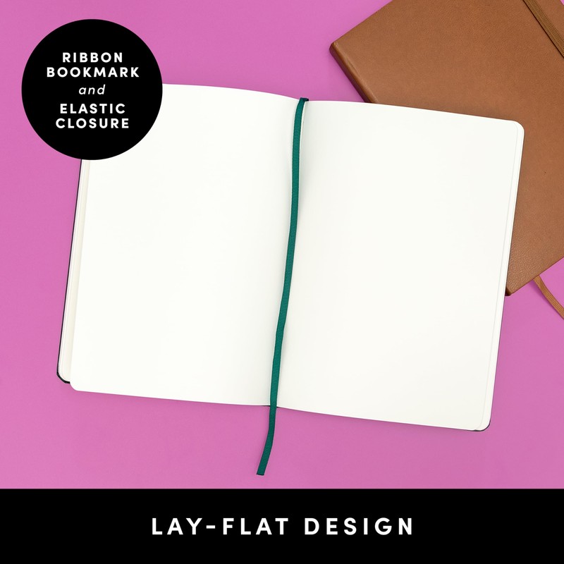 PAPERAGE Blank Journal Notebook, (Raspberry), 160 Pages, Medium 5.6 in