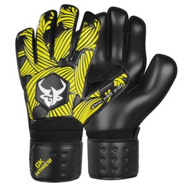 Soccer Goalkeeper Gloves Extreme Strong Control and Grip with Finger Protection High Performance Pro-Level Goalie Glove Anti-Slip Latex Palm Breathable comfortable for Kids Youth Adult (Yellow, 10)