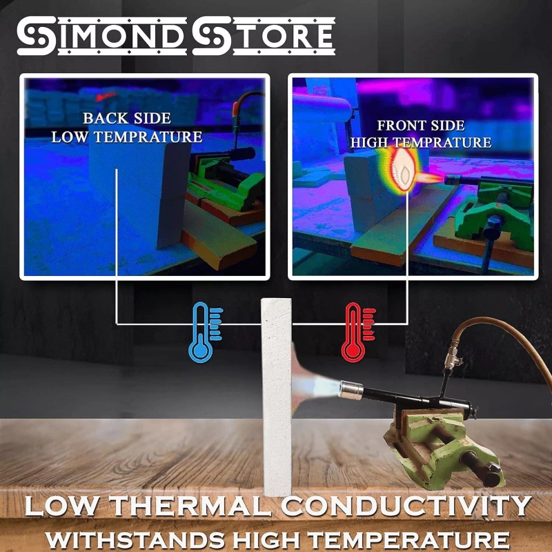 Simond Store Insulating Firebrick 9x4.5x2.5 IFB 2500F Set of 8