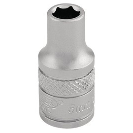 Draper 16508 1/4" Square Drive Micro Satin Chrome Metric Socket, 5 mm Size