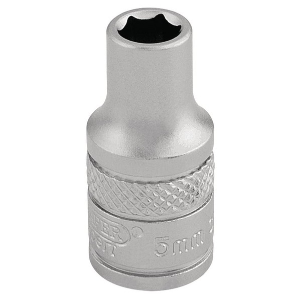 Draper 16508 1/4" Square Drive Micro Satin Chrome Metric Socket,