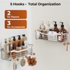 Orimade Shower Caddy Basket Shelf with 5 Hooks Adhesive Organizer