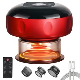 6-in-1 Smart Electric Cupping Massager, 12 Levels Suction & Heat Control, Portable Deep Tissue Muscle Massage Kit with Remote, for Home, Gym, Office Use