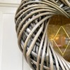 Wicker Love Heart Wreath 30cm Antique Wash Grey Woven Wood