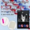 24Pcs 4th of July Press on Nails Short Square Fake