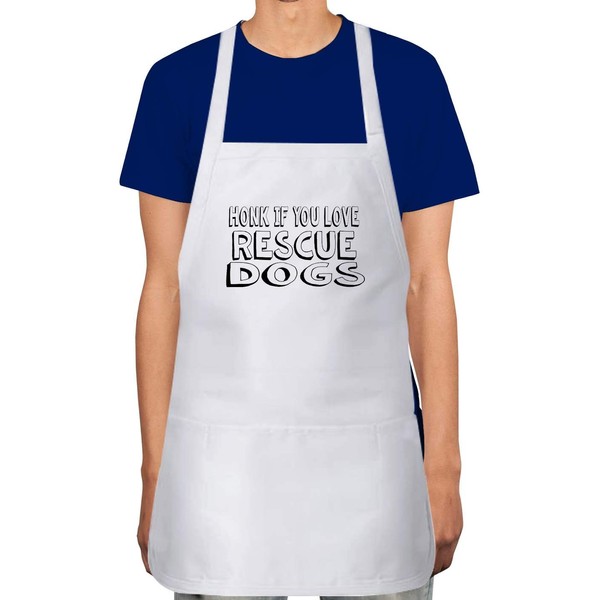 Makoroni - HONK IF YOU LOVE RESCUE DOGS Apron Adjustable
